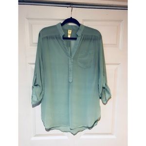 Mint chiffon top